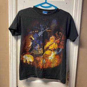 Star Wars Black Vintage Tee with Multicolor Space Graphic